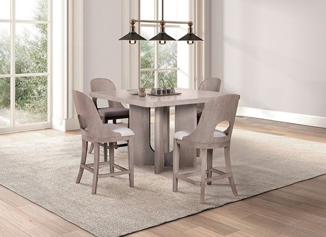 Furniture of America® Sterling West White Oak Square Counter Table-1