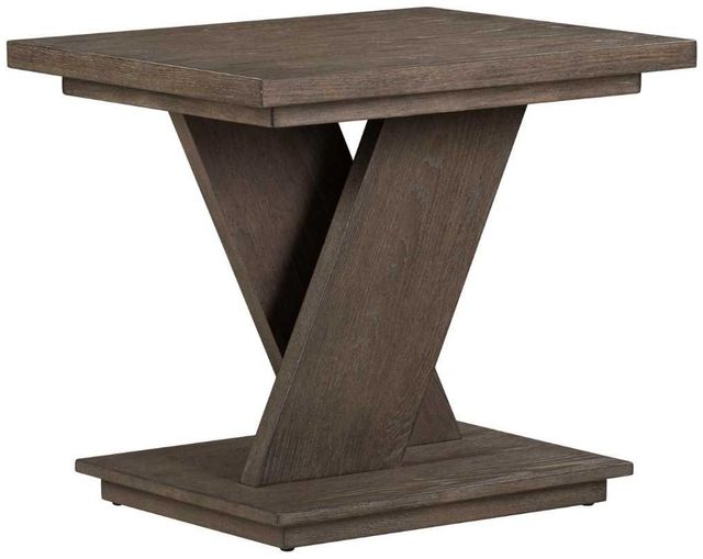Clearance Liberty Furniture Aspen Sky Weathered Saddle Brown End Table-2