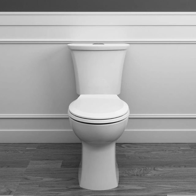 American Standard Edgemere White Two-Piece Dual Flush Chair-Height Round-Front Toilet Less Seat 1.28 gpf/4.8 Lpf and 1.0 gpf/3.8 Lpf-4