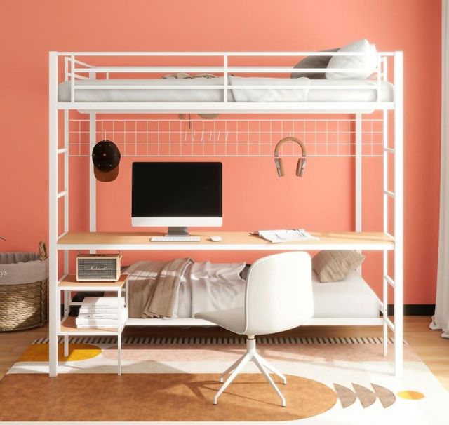 Coaster® Campus Matte White Youth Full Over Twin Bunk Bed-0