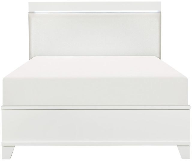 Homelegance® Kerren White Queen Upholstered Panel Bed-2