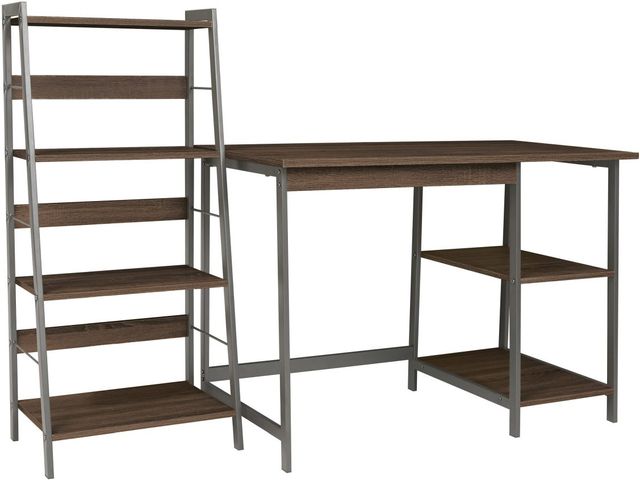 Signature Design by Ashley® Soho Warm Brown Office Desk and Shelf-0