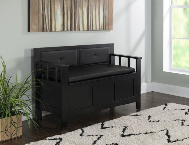Linon Carlton Black Storage Bench-1