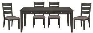 Mazin Furniture Baresford 5 Piece Gray Dining Set-0