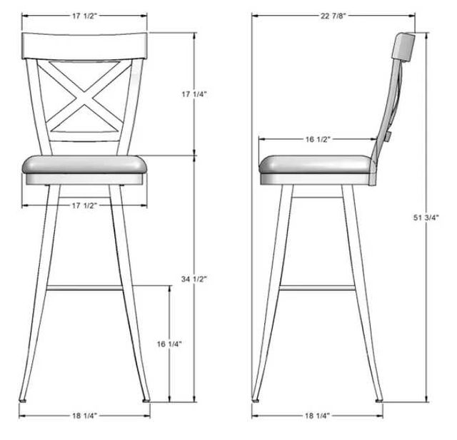 Amisco Customizable Kyle Swivel Spectator Stool-1