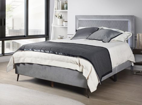 Milton Greens Stars Dark Gray Queen Lattice Platform Bed