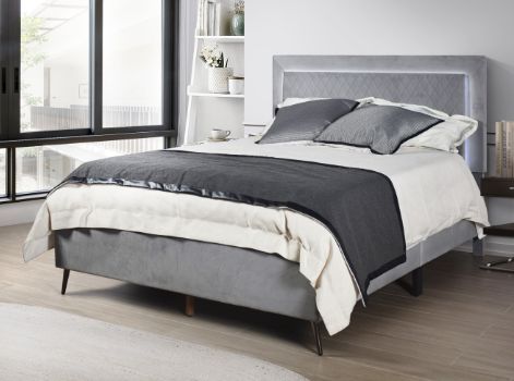 Milton Greens Stars Dark Gray Queen Lattice Platform Bed-0
