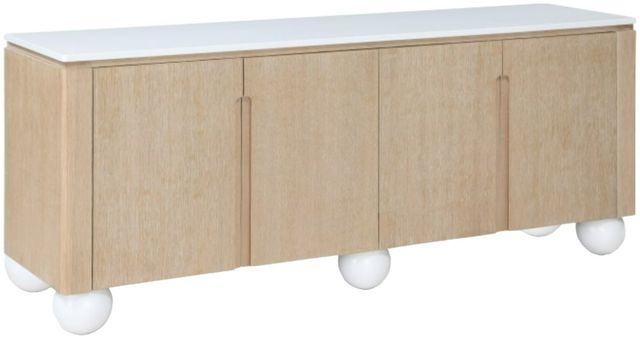 Meridian Furniture Cardiff White/Natural Sideboard-0