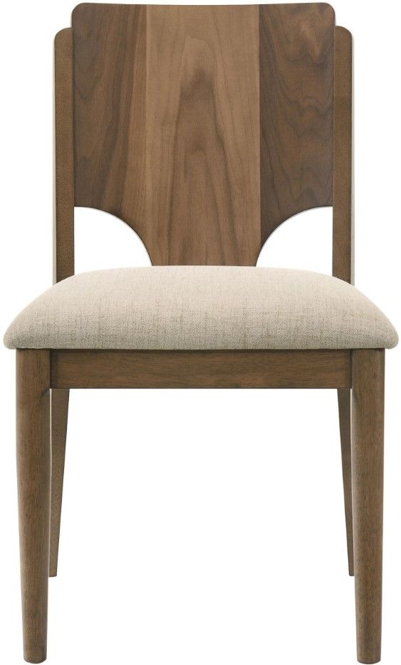 Coaster® Biltmore Beige/Walnut Upholstered Dining Side Chair-1