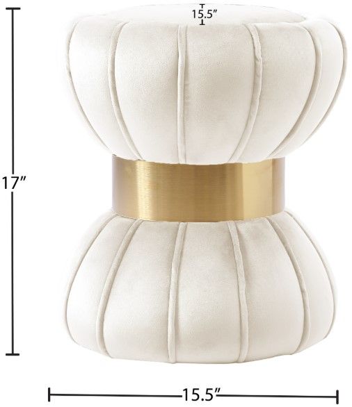 Meridian Furniture Vino Cream Upholstered Stool-1
