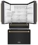 ZLINE Autograph Edition 36" 21.6 Cu. Ft. Black Stainless Steel Counter-Depth French Door Refrigerator with Water and Ice Maker in Fingerprint-Resistant and Champagne Bronze Helix Handles-4