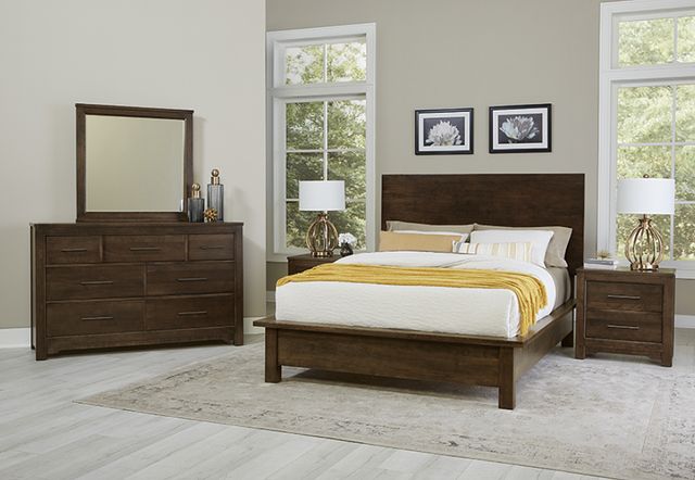 LM Co Home By Vaughan-Bassett Crafted Cherry by Ben & Erin Napier Dark Cherry Queen Terrace Bed-1