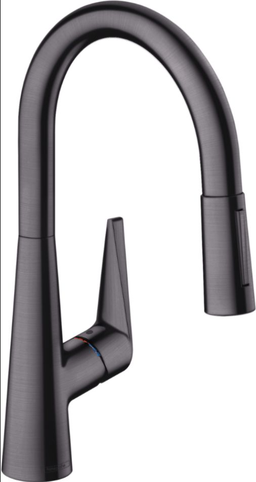 Hansgrohe Talis S Brushed Black Chrome 2-Spray Pull-Down HighArc Kitchen Faucet-0