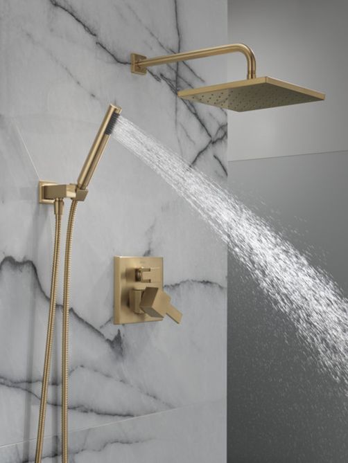 Delta Modern Monitor® 14 Series Champagne Bronze Shower with Raincan, Hand Shower and Rough Valve-3