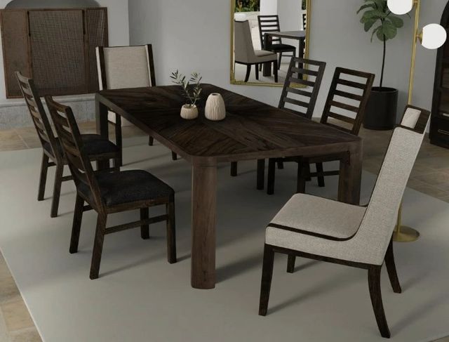 International Furniture Direct Balam Stained Dark Dining Table-1