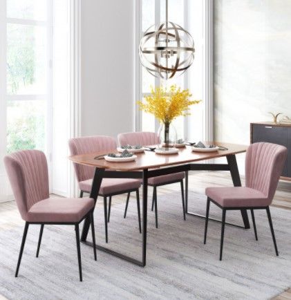 Zuo® Modern Tolivere Pink Dining Chair-2