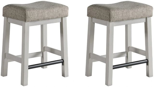 Intercon Drake French Oak/Rustic Gray Backless Stool-2