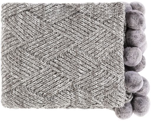 Surya Odella Charcoal 50"x60" Throw Blanket-0