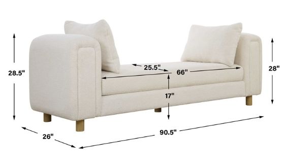 Uttermost® Repose Ivory Oversized Bench-2