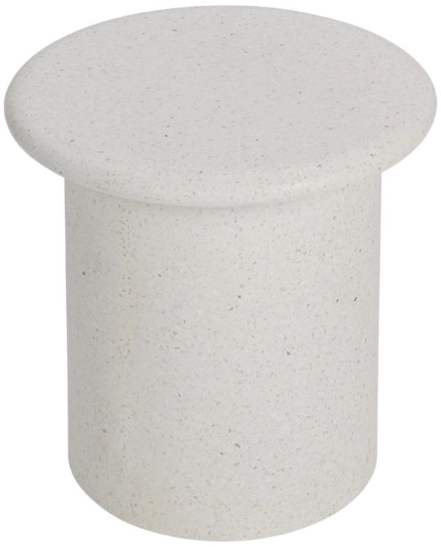 Classic Home Nysa White Concrete Outdoor End Table-2