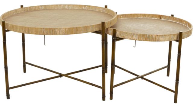 Deco Marche 2-Piece Brown Nesting Table Set-1