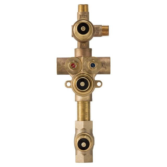 DXV 3-Handle Thermostatic Rough Valve with 2-Way Diverter Shared Functions-1