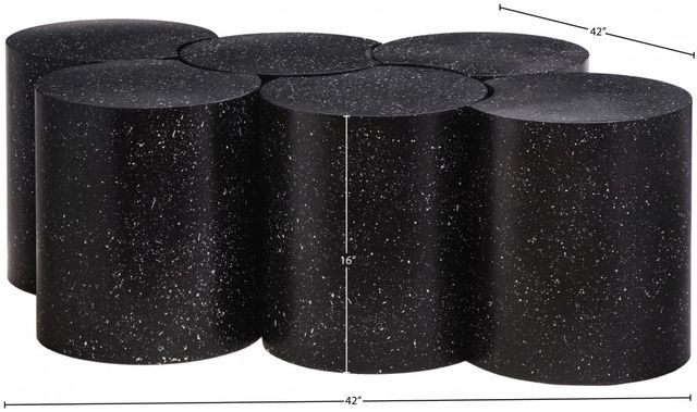 Meridian Furniture Dimple 6-Piece Black 16'' Modular Nesting Coffee Table Set-2