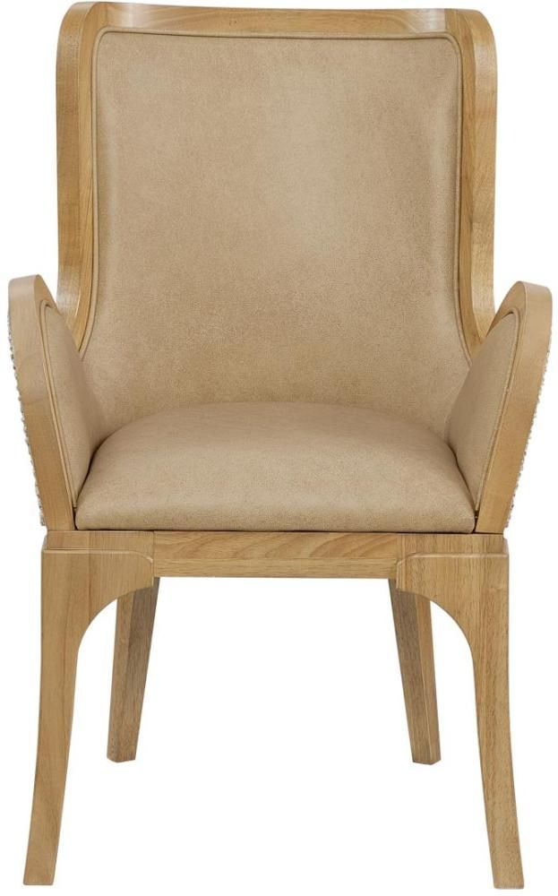 Bernards Tapestry Beige/Honeycomb Upholstered Dining Arm Chair-2
