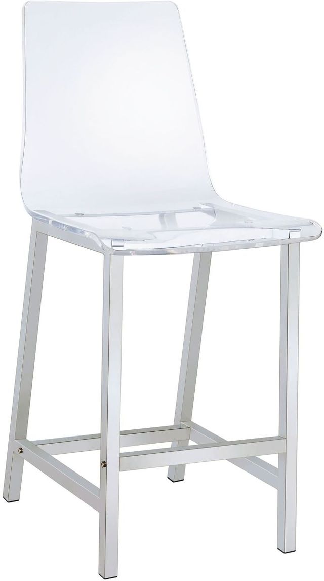 Coaster® Juelia 2-Piece Chrome/Clear Acrylic Counter Stools-1