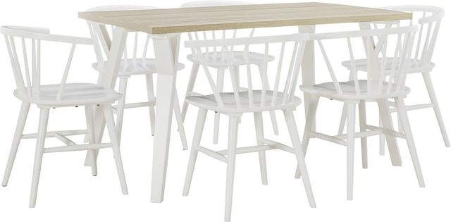 Signature Design by Ashley® Grannen 7-Piece Natural/White Dining Table Set-0