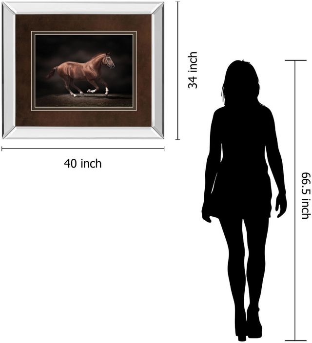 Classy Living Edoma Stallion on Black 40"W Wall Art-2