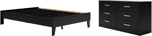 Signature Design by Ashley® Finch 2-Piece Black Full Platform Bed Set-0