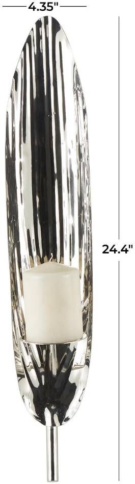 Deco Marche Silver Leaf Slim Wall Sconce-3