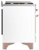 Ilve® Majestic III 40" White Pro Style Dual Fuel Liquid Propane Range with Triple Glass Door and Copper Trim-3