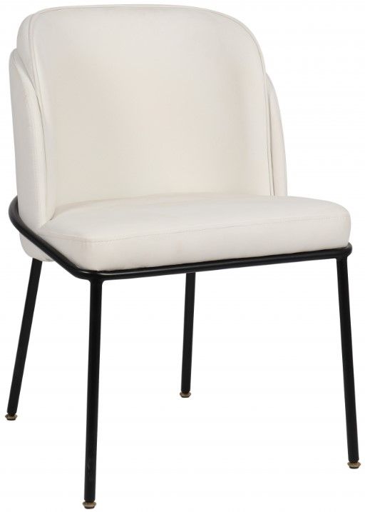 Meridian Furniture Jagger White/Matte Black Vegan Leather Dining Side Chair-0