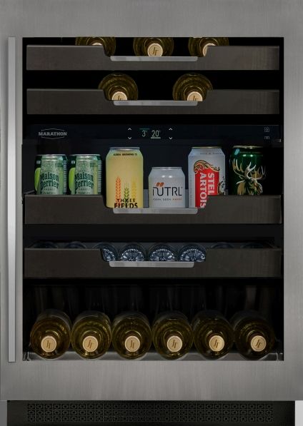 Marathon M4 Series 24” 5.3 Cu. Ft. Stainless Steel Built-In Dual Zone Wine Cooler-3
