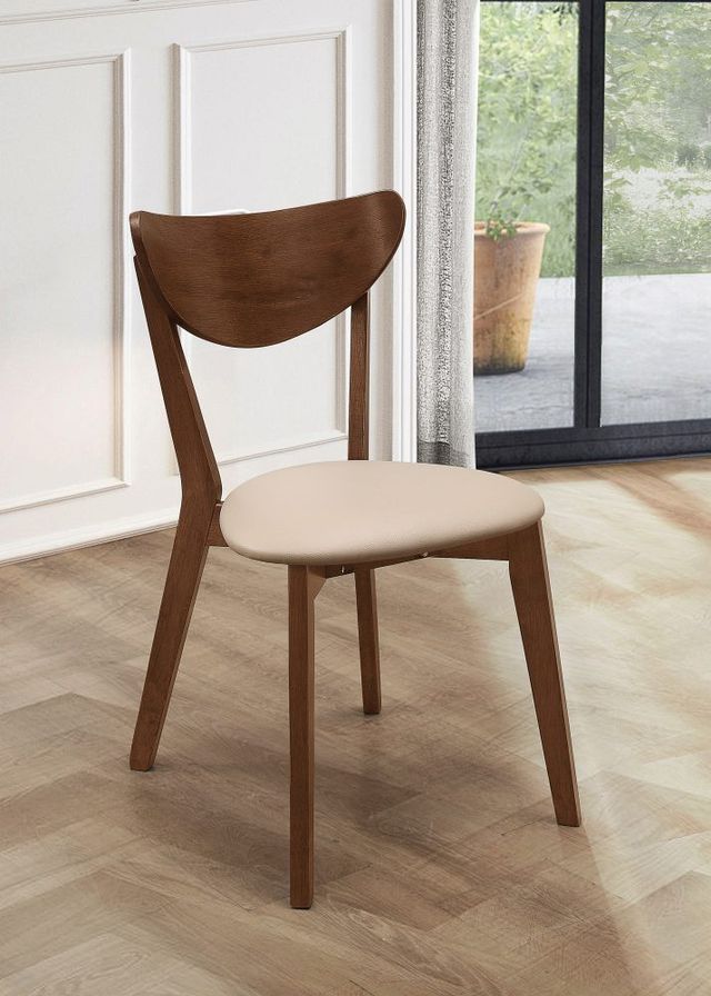 Coaster® Kersey 2-Piece Beige/Chestnut Dining Side Chairs-5