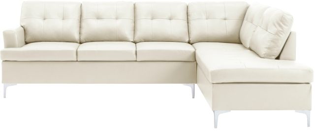 Homelegance® Barrington 2-Piece White Right-Arm Facing Sofa Sectional and Chaise-1