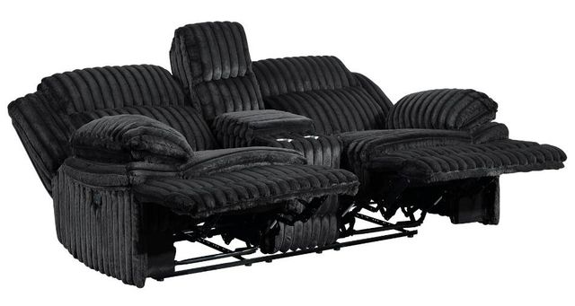 Homelegance® Goodland Black Manual Double Reclining Console Loveseat-4