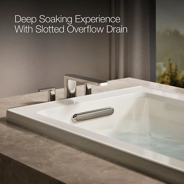 KOHLER® Archer® Biscuit 60" x 30" Drop-in Whirlpool Bath-4