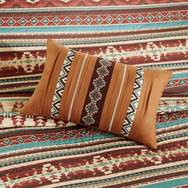 Olliix by Madison Park 6 Piece Spice Full/Queen Taos Reversible Coverlet Set-4