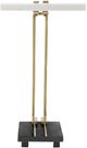 A & B Home Marble C-Shaped Side Table with Gold and Black Base -2