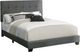 Monarch Specialties Inc. Dark Grey Upholstered Queen Panel Bed-0