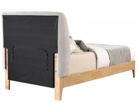 Meridian Furniture Ventura Grey/Natural Upholstered Twin Panel Bed-3