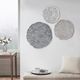 Olliix by Madison Park Rossi 3 Pieces Grey Feather Painted Iron Round Wall Décor Set-4