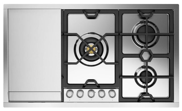 Ilve® Panoramagic 36'' Stainless Steel Liquid Propane Gas Cooktop with Griddle-0