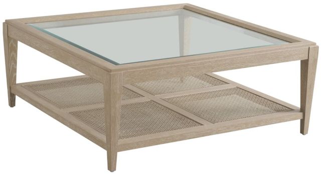 Lexington Home Sunday Morning Salt Marsh Sandstone Square Cocktail Table-0