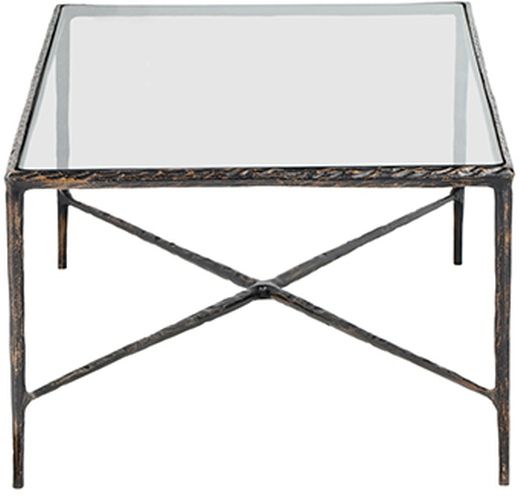 LR Home Glass Top Coffee Table with Bronze Base-2