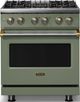 Viking® 5 Series 30" Eucalyptus Pro Style Dual Fuel (LP) Range with Brushed Brass Trim-0