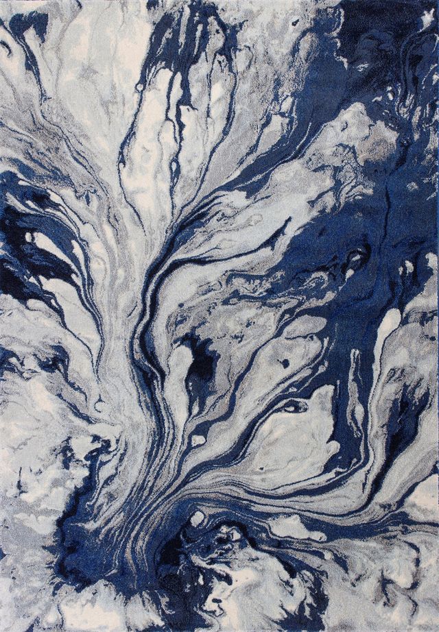 KAS Rugs Illusions Blue Watercolors 5'x8' Rug-0